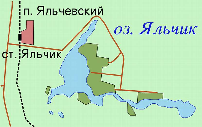 озеро Яльчик - карта